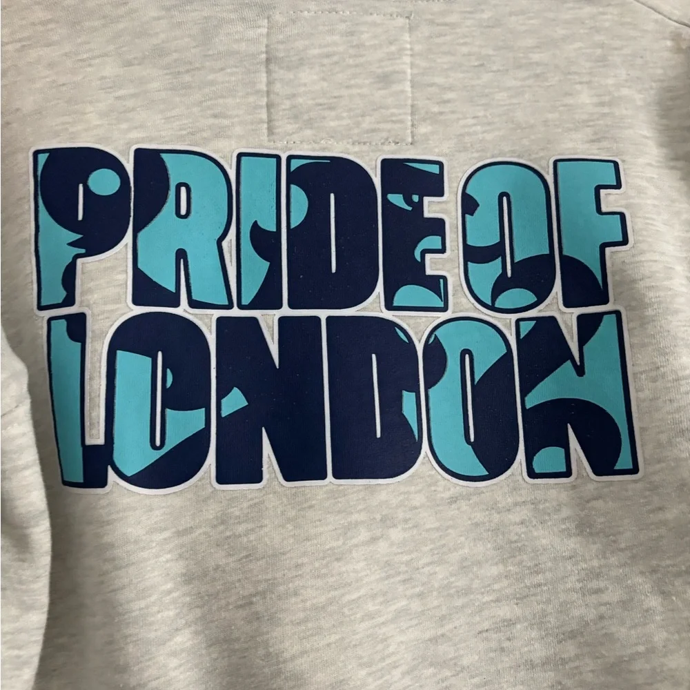 Gray Zip-Up Hoodie with Chelsea Stanford Bridge Print - Picture 3 of 4